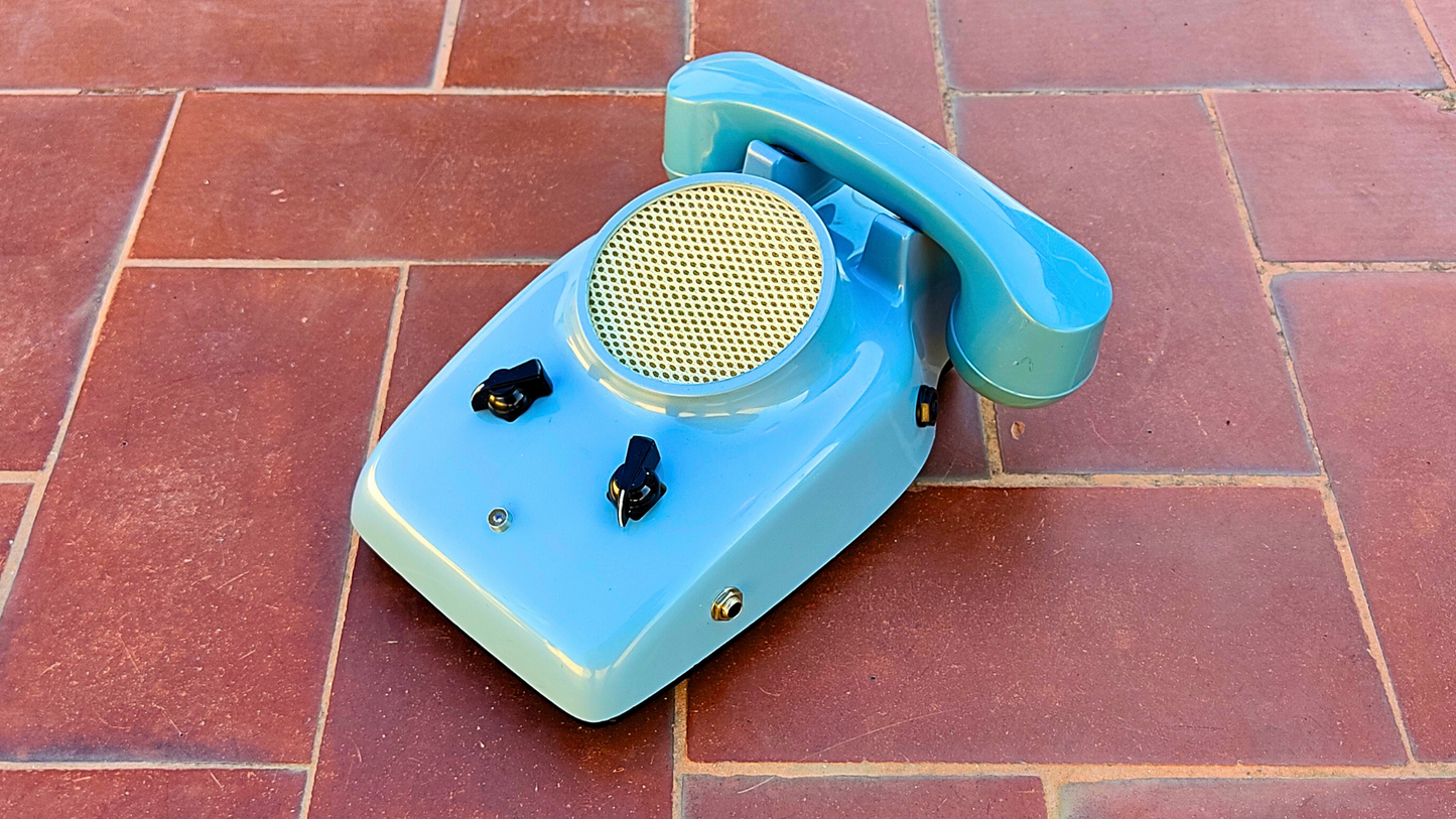 "TONE RUBY" Portable guitar radio amp with telephone microphone by Zeta Creations