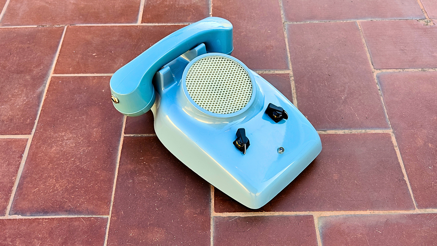"TONE RUBY" Portable guitar radio amp with telephone microphone by Zeta Creations