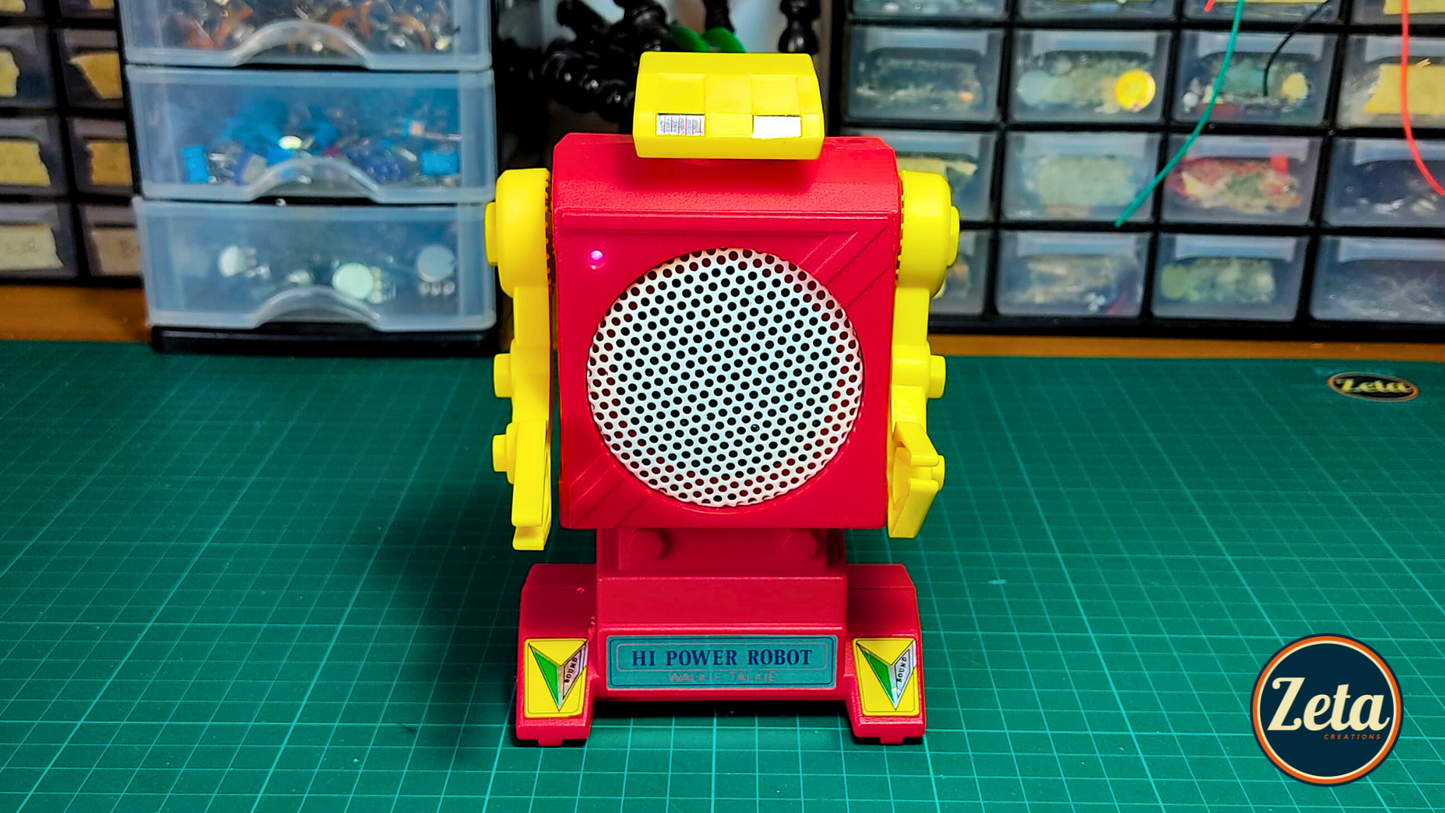 Front view of BOMBERBOY vintage robot-style guitar amp