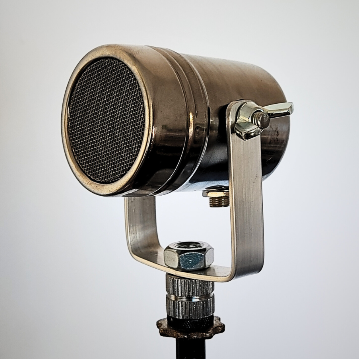 PEPPER BULLET MIC – handmade microphone built from vintage phone earpiece and spice tin