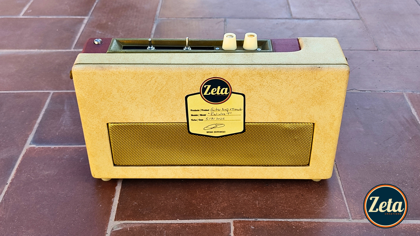 "RADIALVA T" Portable guitar radio amp with tremolo by Zeta Creations
