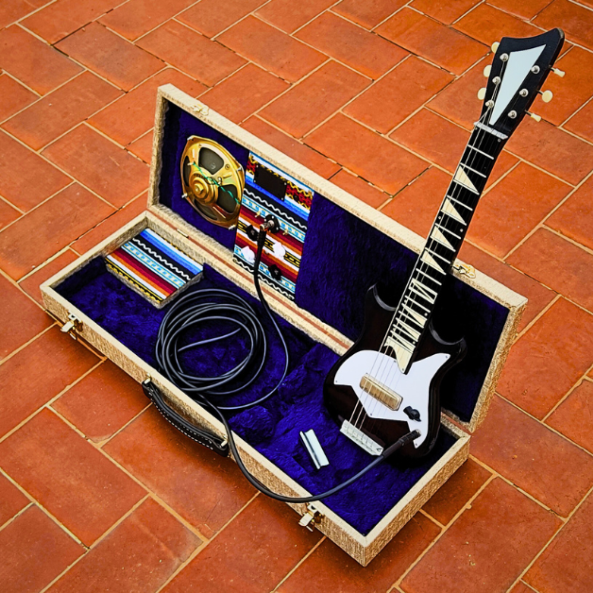 DOMINO DC Lap Steel Guitar with Handmade Amp hardcase
