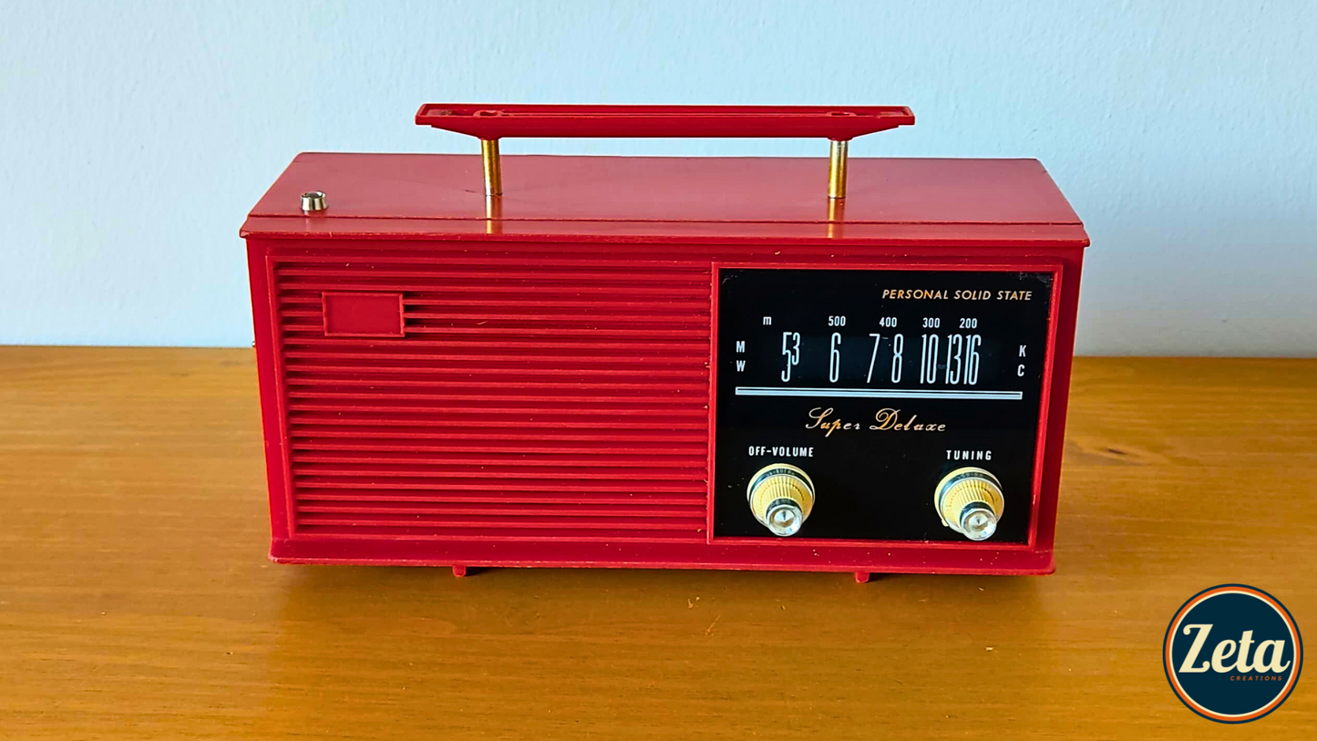 "RED DELUXE" Portable guitar radio amp by Zeta Creations