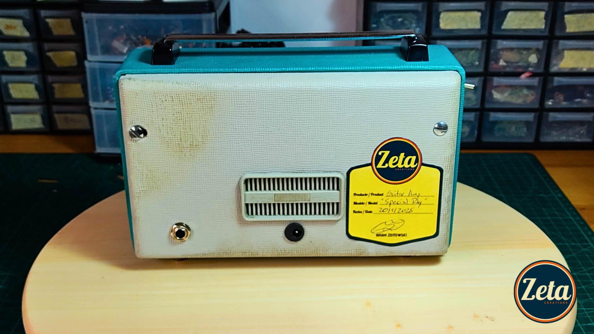 Back panel of SPECIAL RAY guitar amp with controls and inputs

