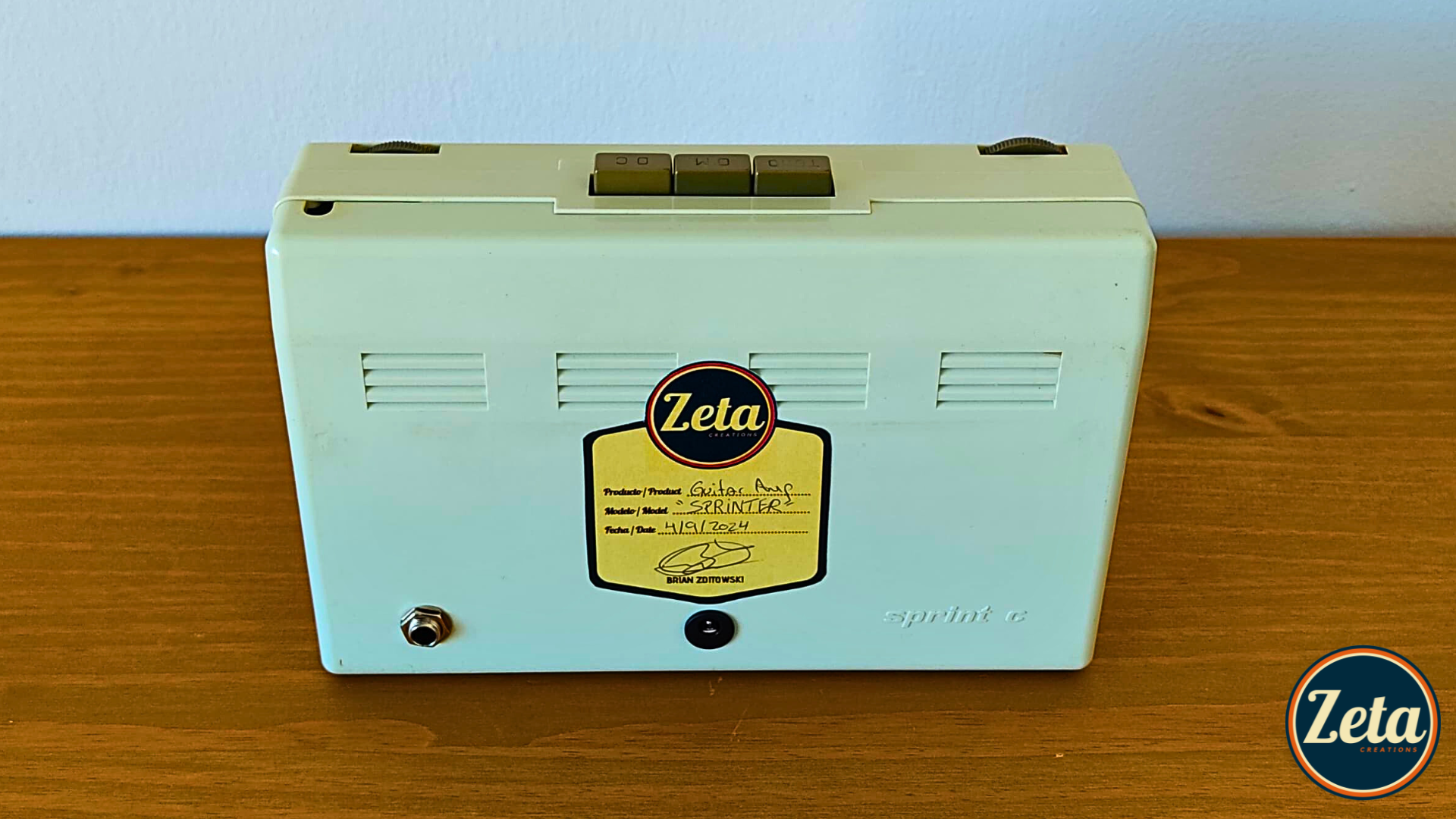Back panel of SPRINTER guitar amp showing control knobs and inputs


